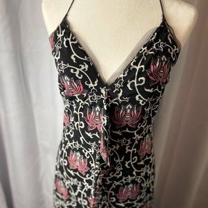 VIVIENNE TAM floral mesh halter dress.